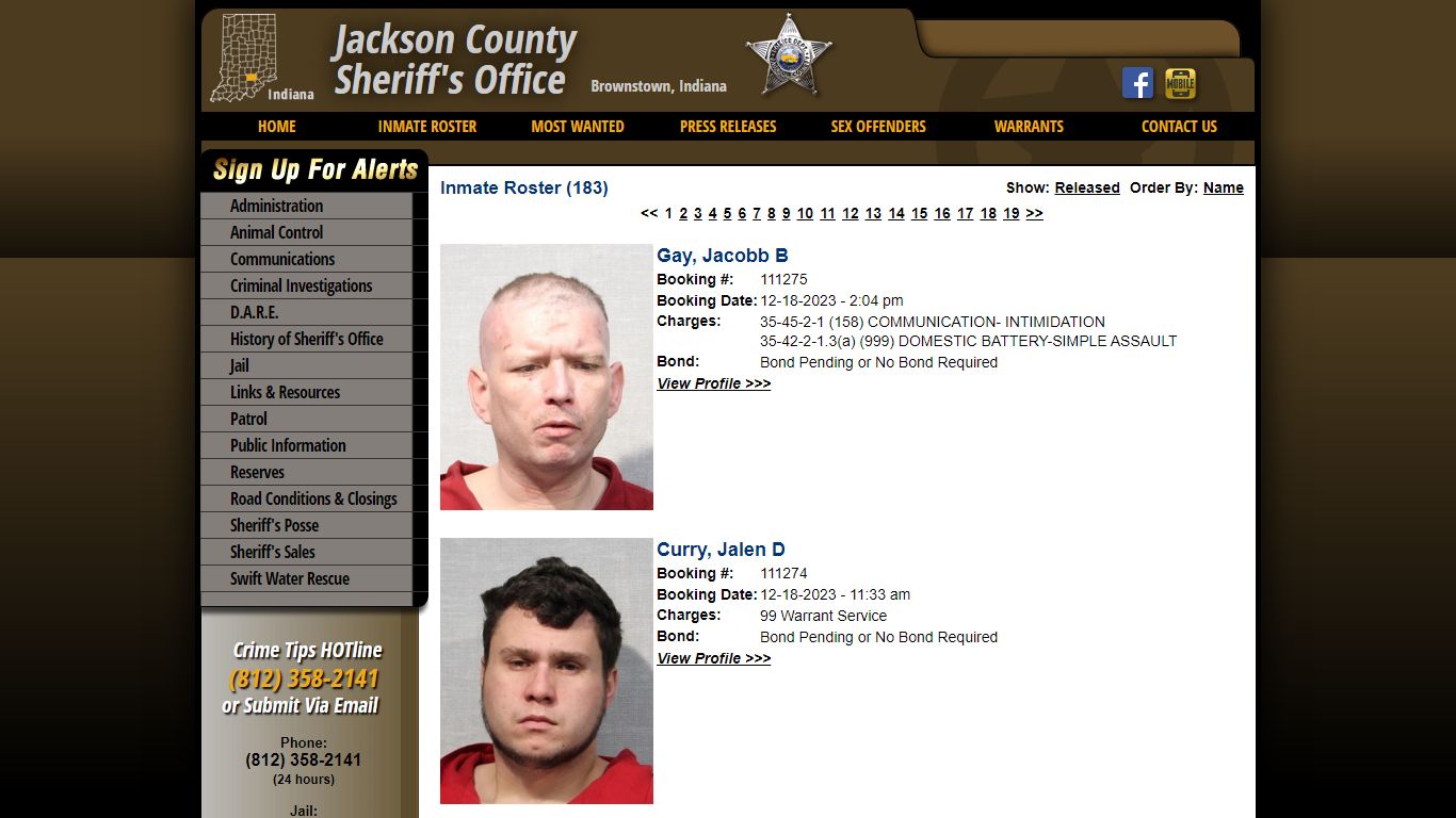 Inmate Roster - Current Inmates Booking Date Descending - Jackson ...